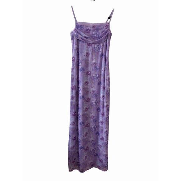 E♥N♥T Dresses & Skirts - Vintage E♥N♥T by Nancy Women’ Dress Size M Lavender Purple Rose Floral Maxi Slip